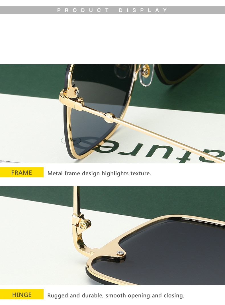 Oversized Rimless Square Shaped Sunglasses