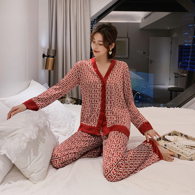 Women's Pajama Set with Pattern