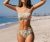 Smocked Tie Back Bandeau Mid Waist Bikini Sets Swimsuit For Women