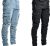 Men Pants Wash Solid Color Multi Pockets Denim Mid Waist Cargo Jeans