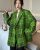 Women Green Plaid Big Size Elegant Blazer